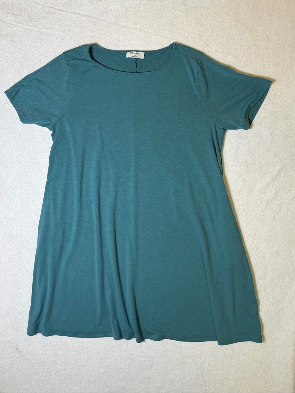 Zenana Outfitters Teal Short Sleeve A-Line Tunic